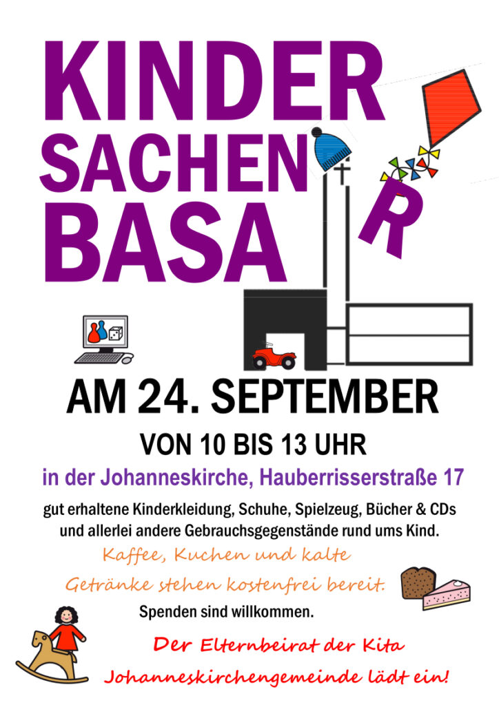 Plakat Kindersachenbasar am 24.09.2022 von 10:00 bis 13:00 Uhr