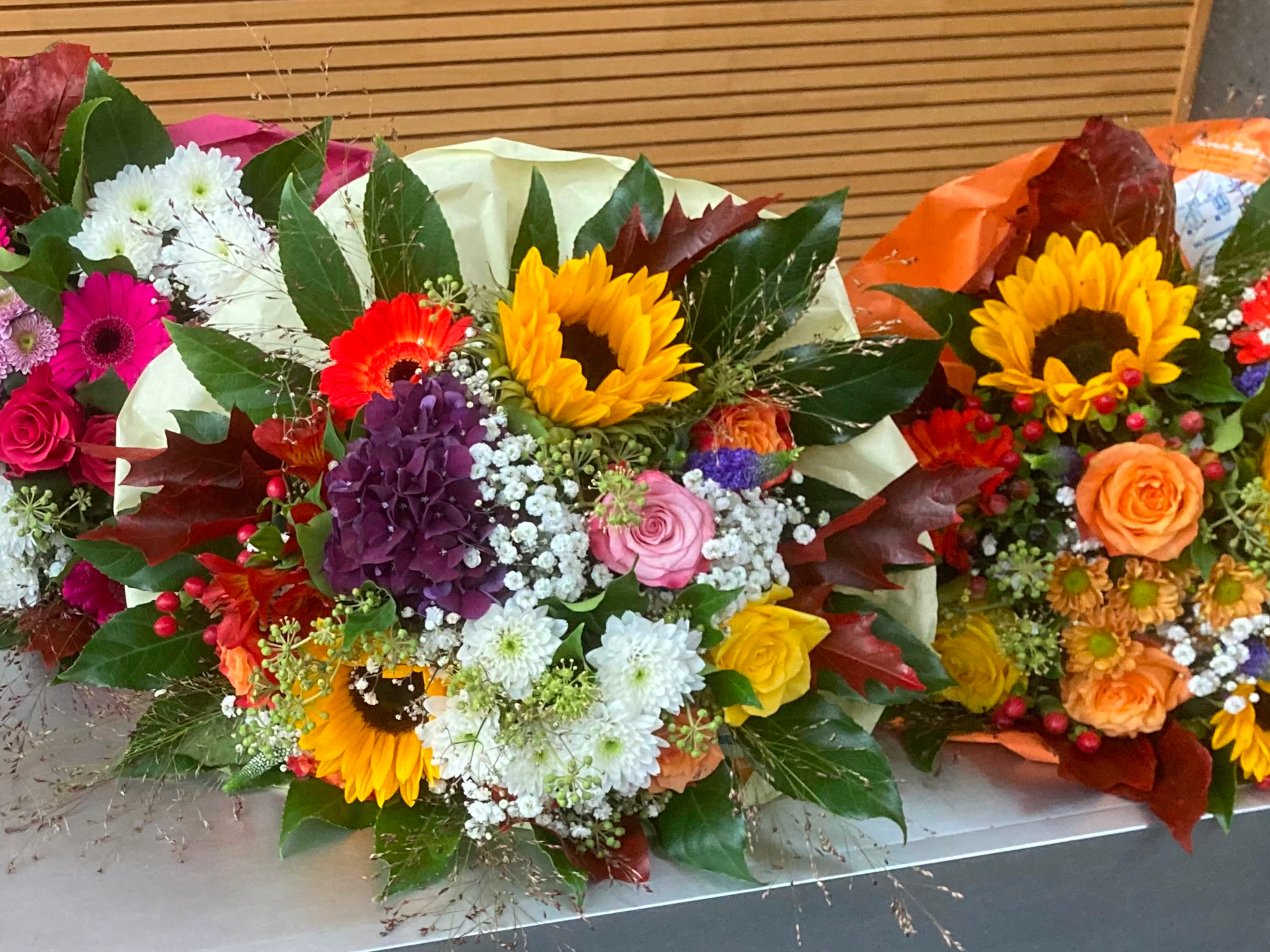 Blumen für die Kita-Mitarbeiterinnen
